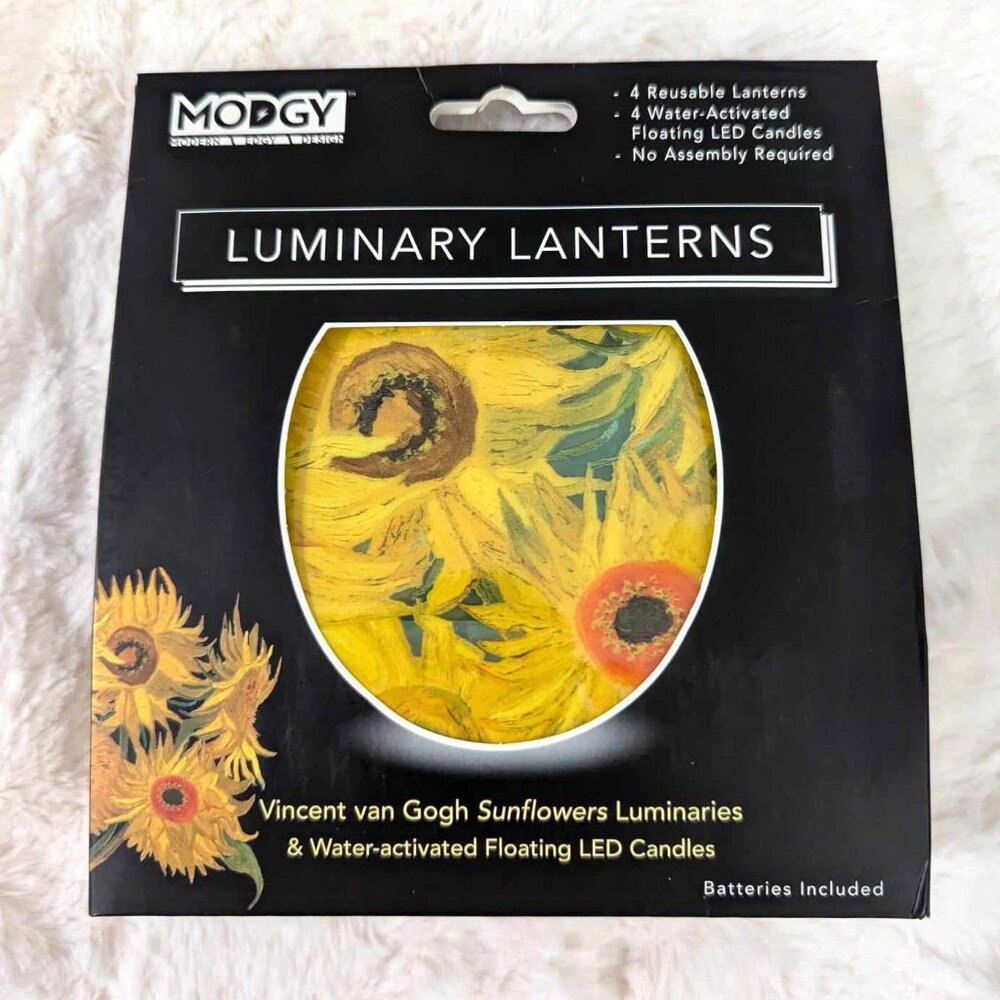 MODGY LUM3081 Vincent Van Gogh SUNFLOWERS LUMINARY SET - New